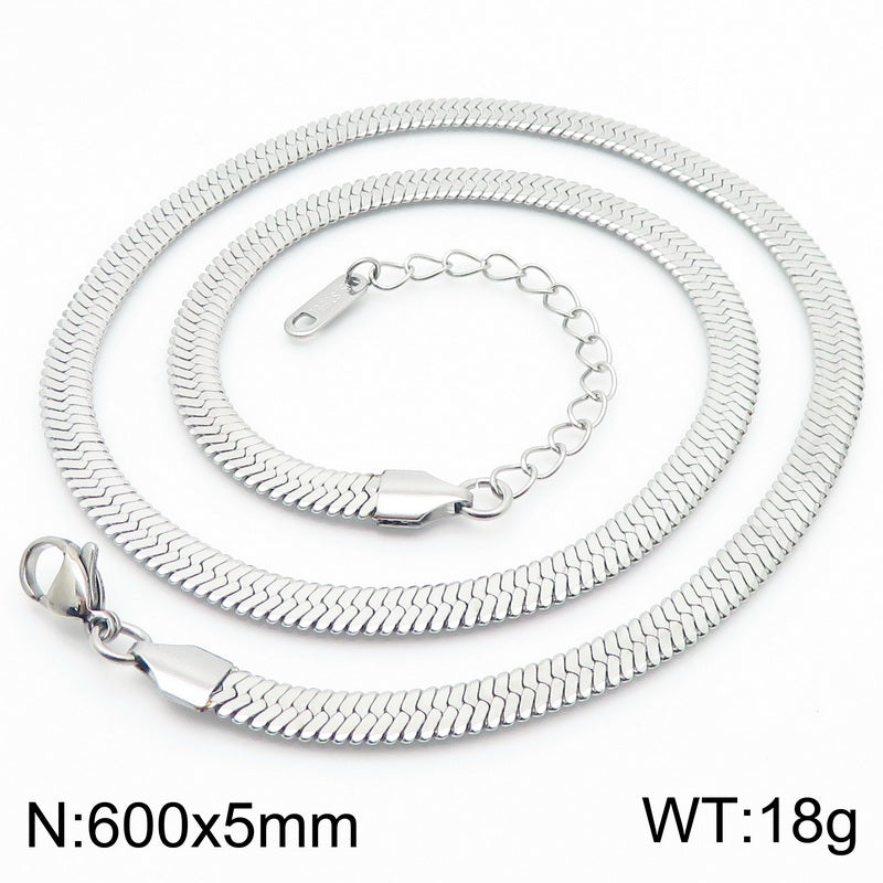 Fashion Solid Color Titanium Steel Chain Necklace