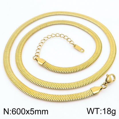 Fashion Geometric Titanium Steel Plating Layered Necklaces 1 Piece