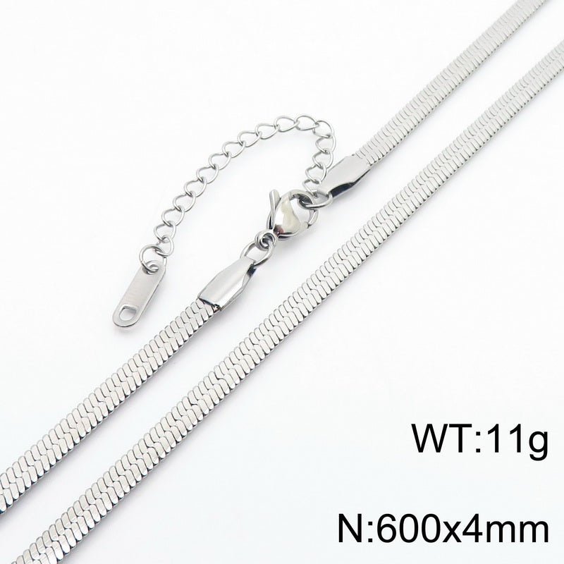 Fashion Solid Color Titanium Steel Chain Necklace