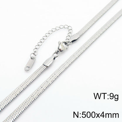 Fashion Solid Color Titanium Steel Chain Necklace