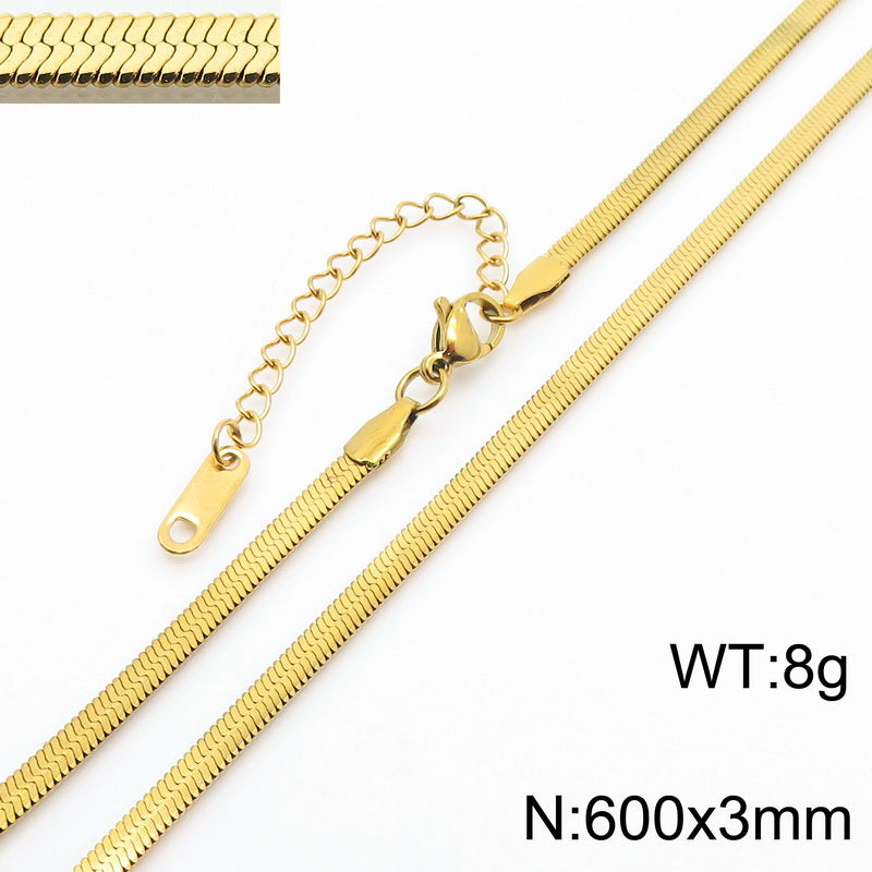 Fashion Rhombus Titanium Steel Plating Necklace