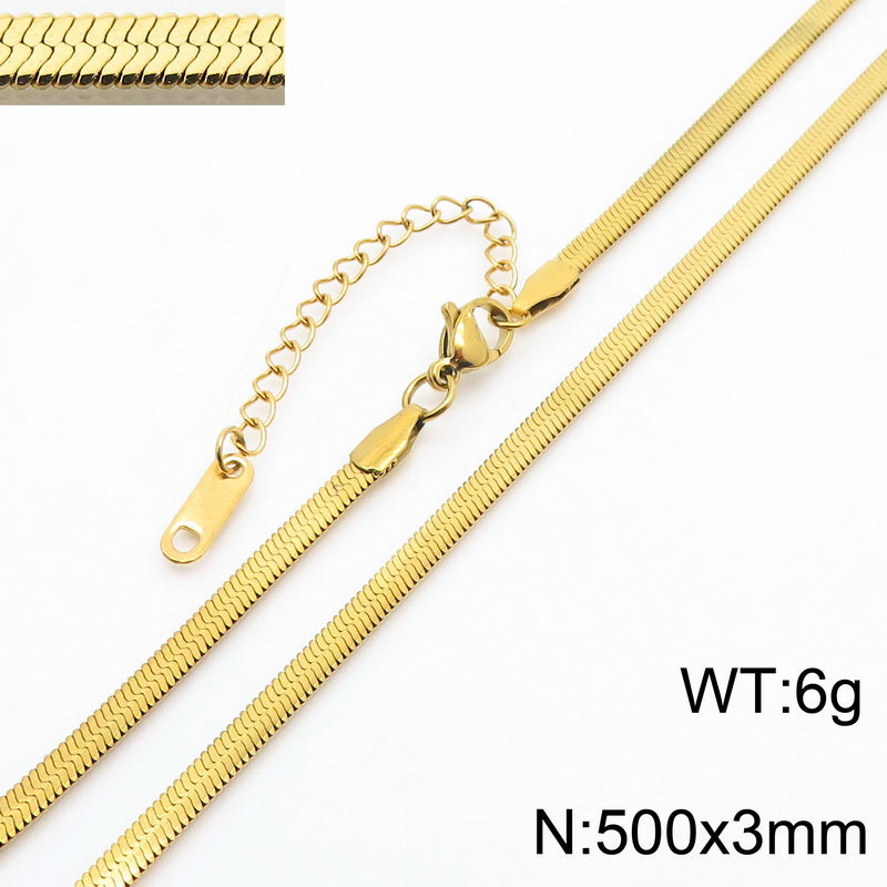 Fashion Solid Color Titanium Steel Chain Necklace