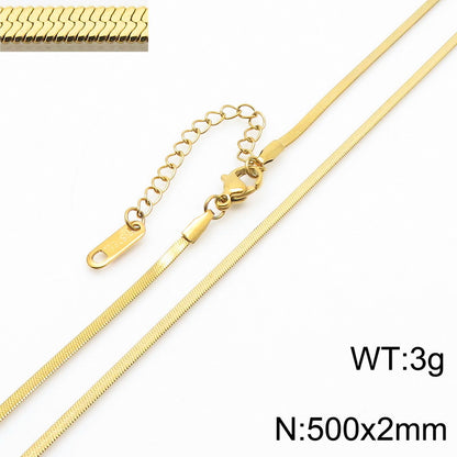 Fashion Solid Color Titanium Steel Chain Necklace