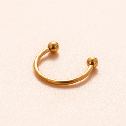 Simple Style Geometric Solid Color Titanium Alloy 18k Gold Plated Ear Studs In Bulk