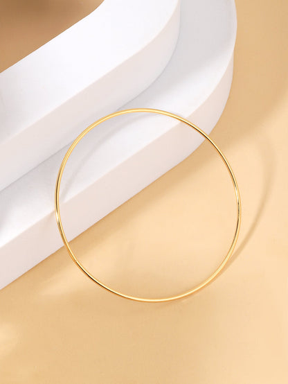 Basic Solid Color Stainless Steel 18k Gold Plated Bangle