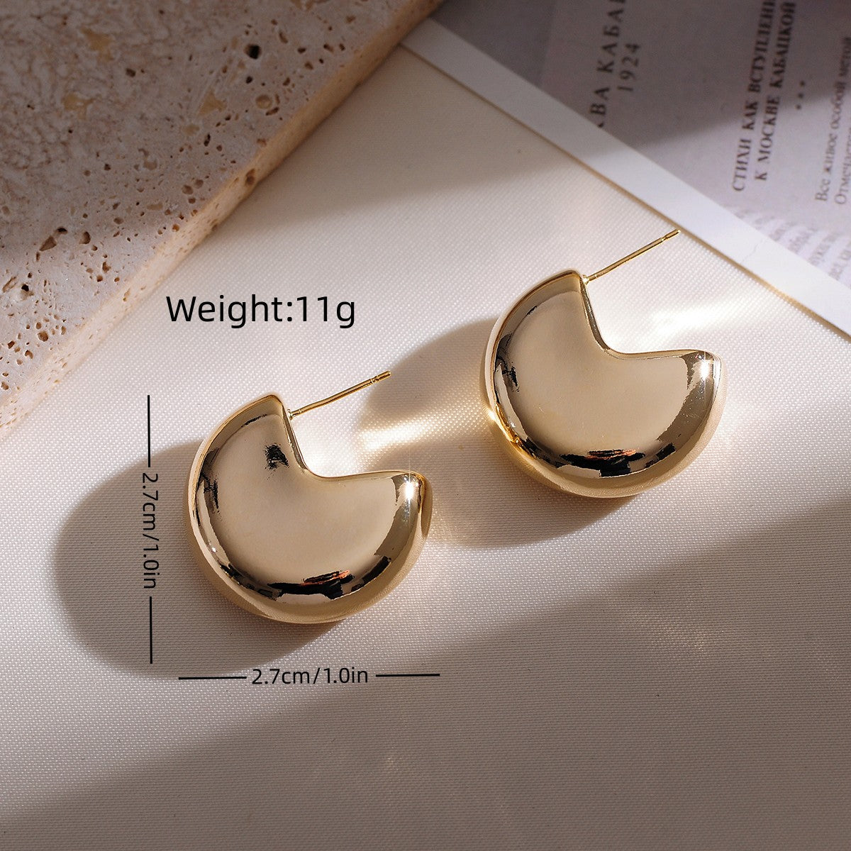 1 Pair Simple Style Geometric Copper 18k Gold Plated Ear Studs