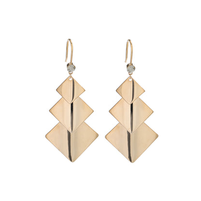 1 Pair IG Style Geometric Plating Inlay Copper Drop Earrings