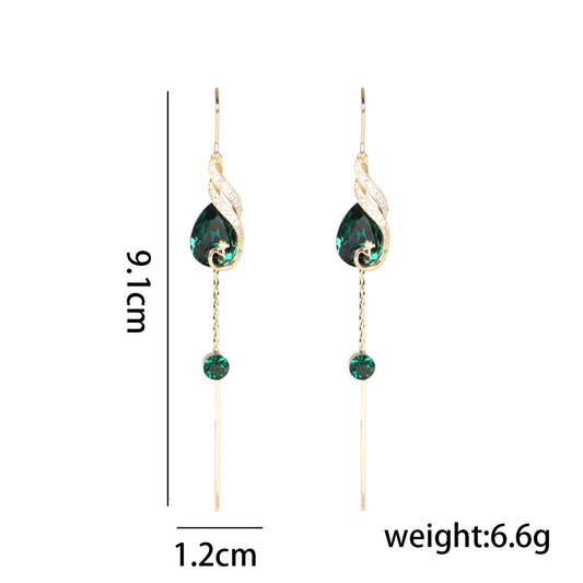 1 Pair Ig Style Simple Style Tassel Plating Inlay Copper Drop Earrings