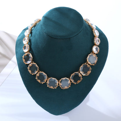 Elegant Luxurious Round Alloy Inlay Resin Women's Necklace