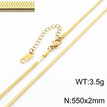 Fashion Solid Color Titanium Steel Chain Necklace