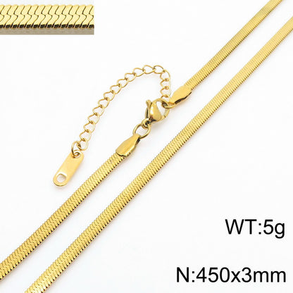 Fashion Solid Color Titanium Steel Chain Necklace