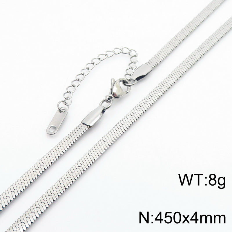 Fashion Solid Color Titanium Steel Chain Necklace