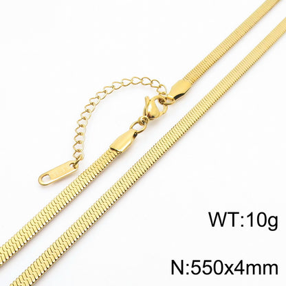 Fashion Solid Color Titanium Steel Chain Necklace