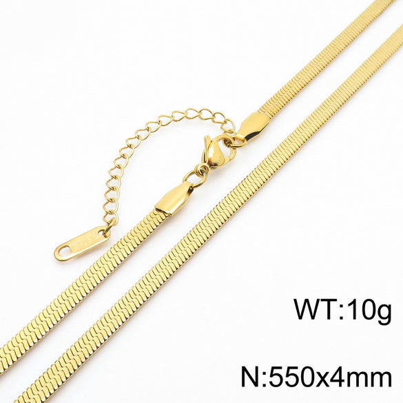 Fashion Solid Color Titanium Steel Chain Necklace