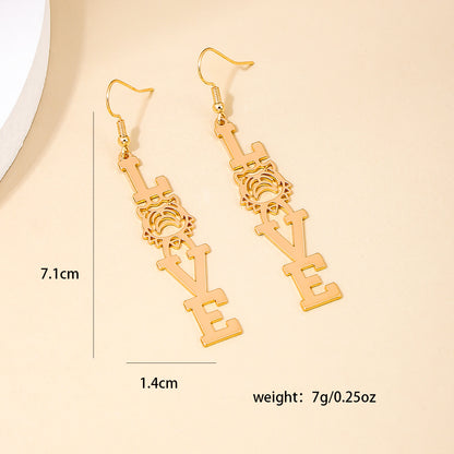 1 Pair Retro Exaggerated Letter Tiger Hollow Out Alloy Drop Earrings