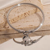 Simple Style Heart Shape Stainless Steel Bangle