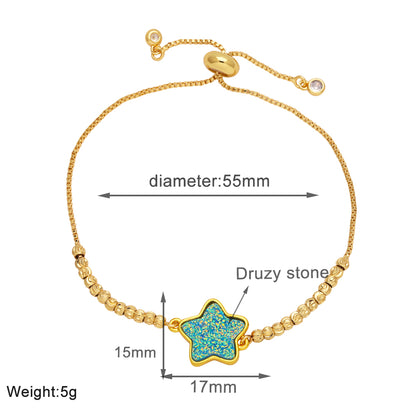 Modern Style Simple Style Pentagram Copper Plating 18k Gold Plated Bracelets