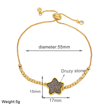 Modern Style Simple Style Pentagram Copper Plating 18k Gold Plated Bracelets