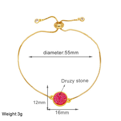 Modern Style Simple Style Round Copper Plating 18k Gold Plated Bracelets