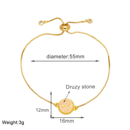 Modern Style Simple Style Round Copper Plating 18k Gold Plated Bracelets