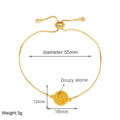 Modern Style Simple Style Round Copper Plating 18k Gold Plated Bracelets