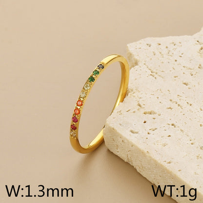 Simple Style Star Titanium Steel Plating Inlay Zircon 18k Gold Plated Rings