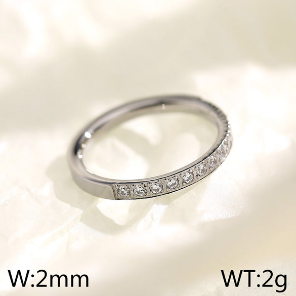 Simple Style Star Titanium Steel Plating Inlay Zircon 18k Gold Plated Rings