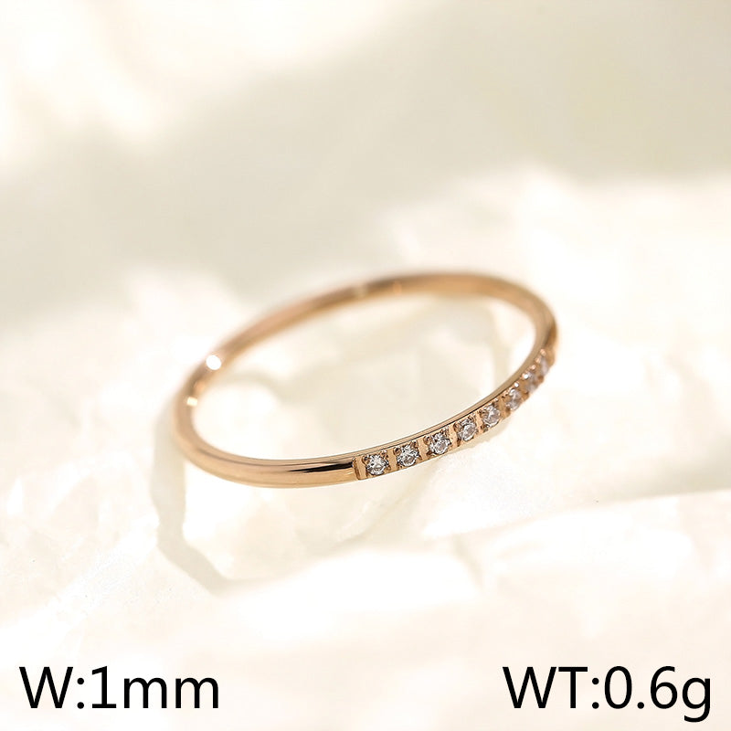 Simple Style Star Titanium Steel Plating Inlay Zircon 18k Gold Plated Rings