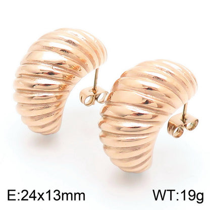 1 Pair Simple Style Solid Color Plating Titanium Steel Gold Plated Ear Studs