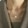 Simple Style Round Pearl Glass Bead Titanium Steel Plating 18k Gold Plated Necklace