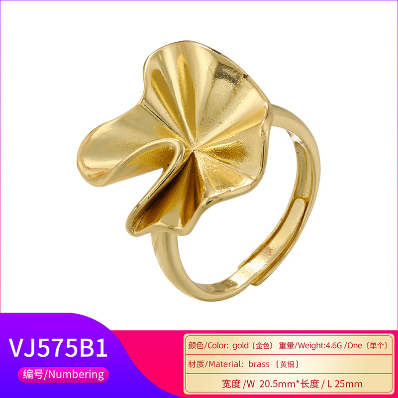 Vintage Style Simple Style Irregular Red Heart Petal Copper Plating Inlay Zircon 18k Gold Plated Open Rings