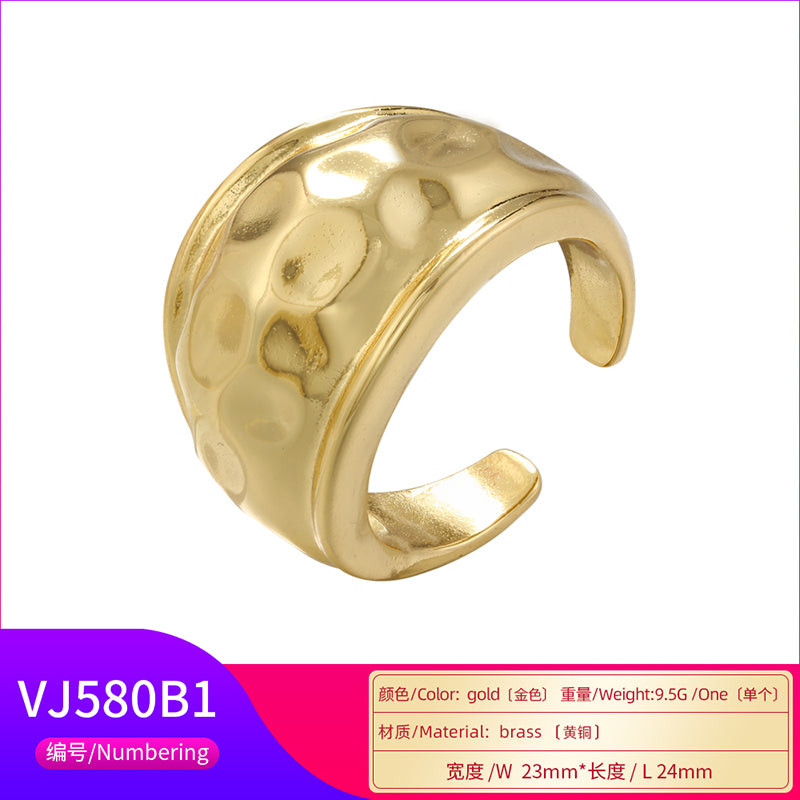 Vintage Style Simple Style Irregular Red Heart Petal Copper Plating Inlay Zircon 18k Gold Plated Open Rings