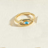 Wholesale Simple Style Classic Style Devil's Eye Copper Enamel Plating Inlay 14k Gold Plated Zircon Adjustable Ring