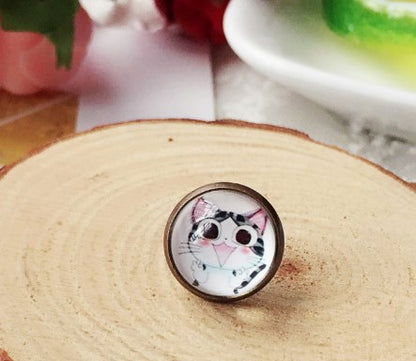 Cartoon Style Cat Alloy Plating Women's Ear Studs