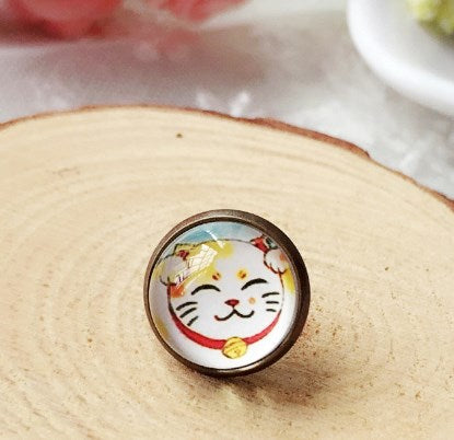 Cartoon Style Cat Alloy Plating Women's Ear Studs