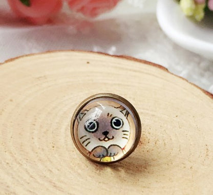 Cartoon Style Cat Alloy Plating Women's Ear Studs