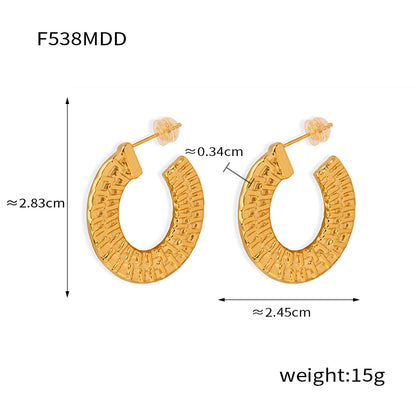 1 Pair British Style Geometric Solid Color Plating Titanium Steel 18k Gold Plated Ear Studs