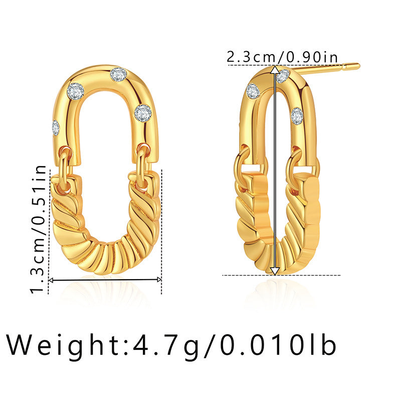 1 Pair Simple Style Geometric Plating Copper Drop Earrings