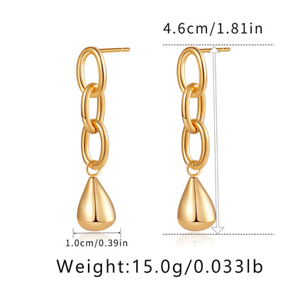 1 Pair Simple Style Geometric Plating Copper Drop Earrings