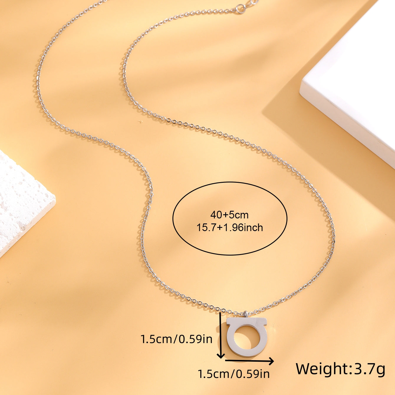 Simple Style Classic Style Letter Stainless Steel Plating Inlay Zircon Gold Plated Silver Plated Pendant Necklace