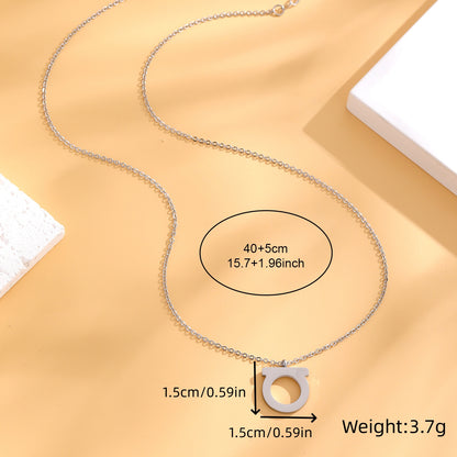 Simple Style Classic Style Letter Stainless Steel Plating Inlay Zircon Gold Plated Silver Plated Pendant Necklace