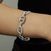 Titanium Steel Simple Style Circle Patchwork Plating Chain Bangle