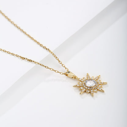 Simple Style Sun Copper Plating 18k Gold Plated Necklace