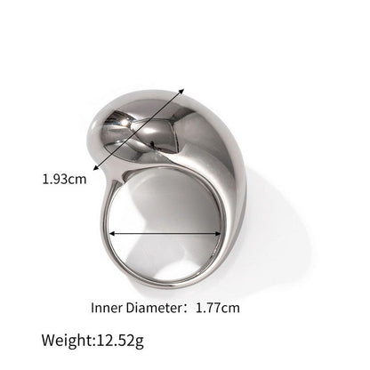 Simple Style Solid Color Titanium Steel Open Rings