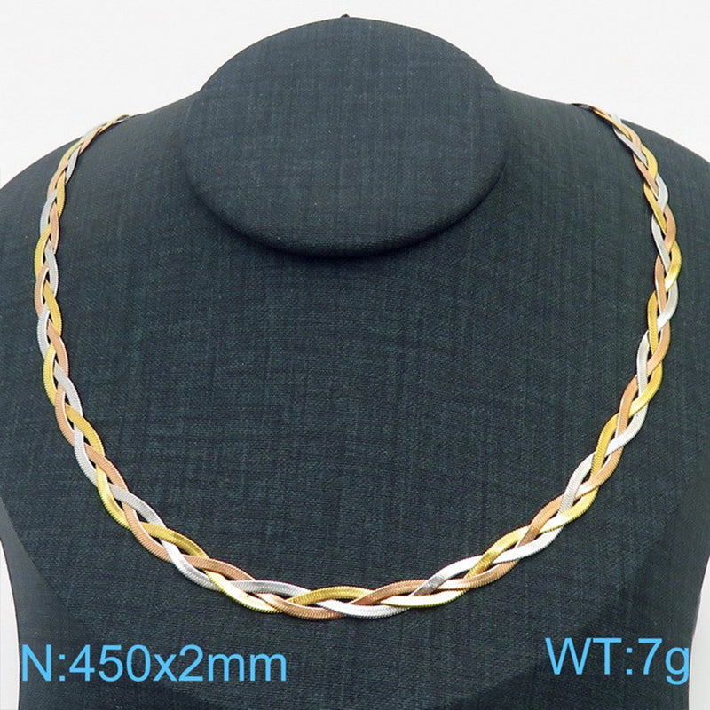 Basic Solid Color Titanium Steel Necklace