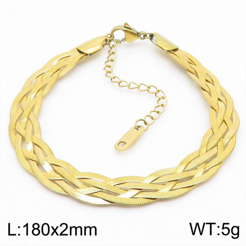 Basic Solid Color Titanium Steel Plating Gold Plated Necklace