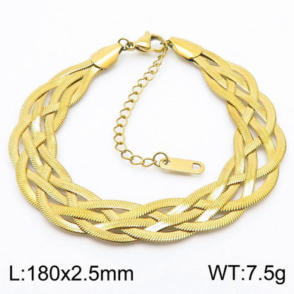 Basic Solid Color Titanium Steel Plating Gold Plated Necklace