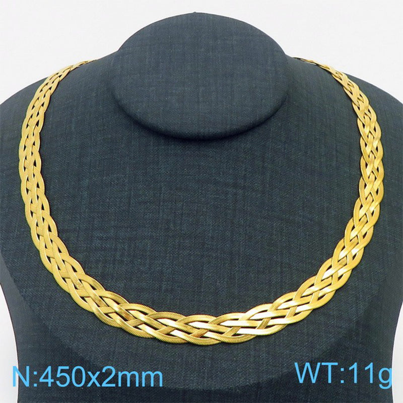 Basic Solid Color Titanium Steel Plating Gold Plated Necklace