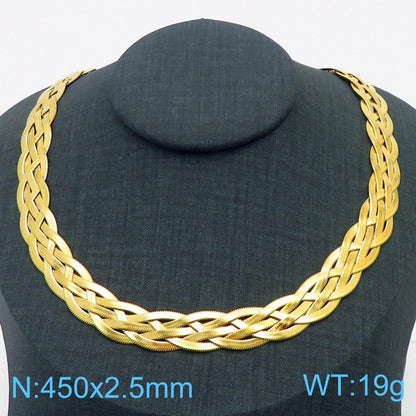 Basic Solid Color Titanium Steel Plating Gold Plated Necklace