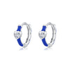 1 Pair Elegant Simple Style Heart Shape Epoxy Plating Inlay Sterling Silver Zircon Rhodium Plated Earrings